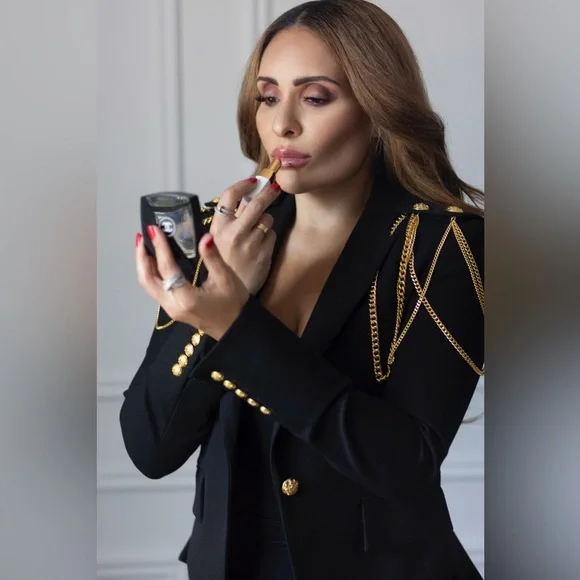 Veronica Beard Black Blazer with Gold Accents sz 2 - Picture 2 of 6